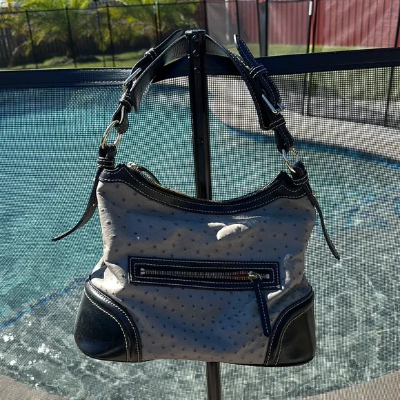 Dooney and Bourke grey ostrich purse and wallet - Picture 2 of 5